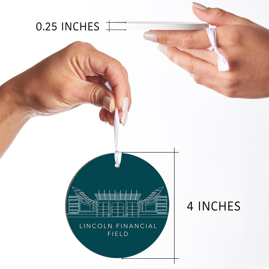 Modern Minimalist Pennsylvania Lincoln Field Line Drawing | Wood Ornament | Eaches | Min 6