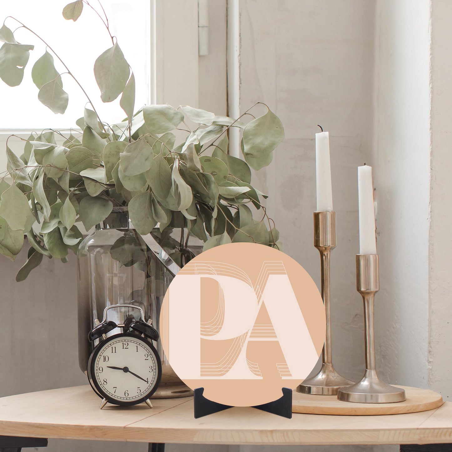 Modern Minimalist Pennsylvania Pa Initials Light | Wood Sign | Eaches | Min 1