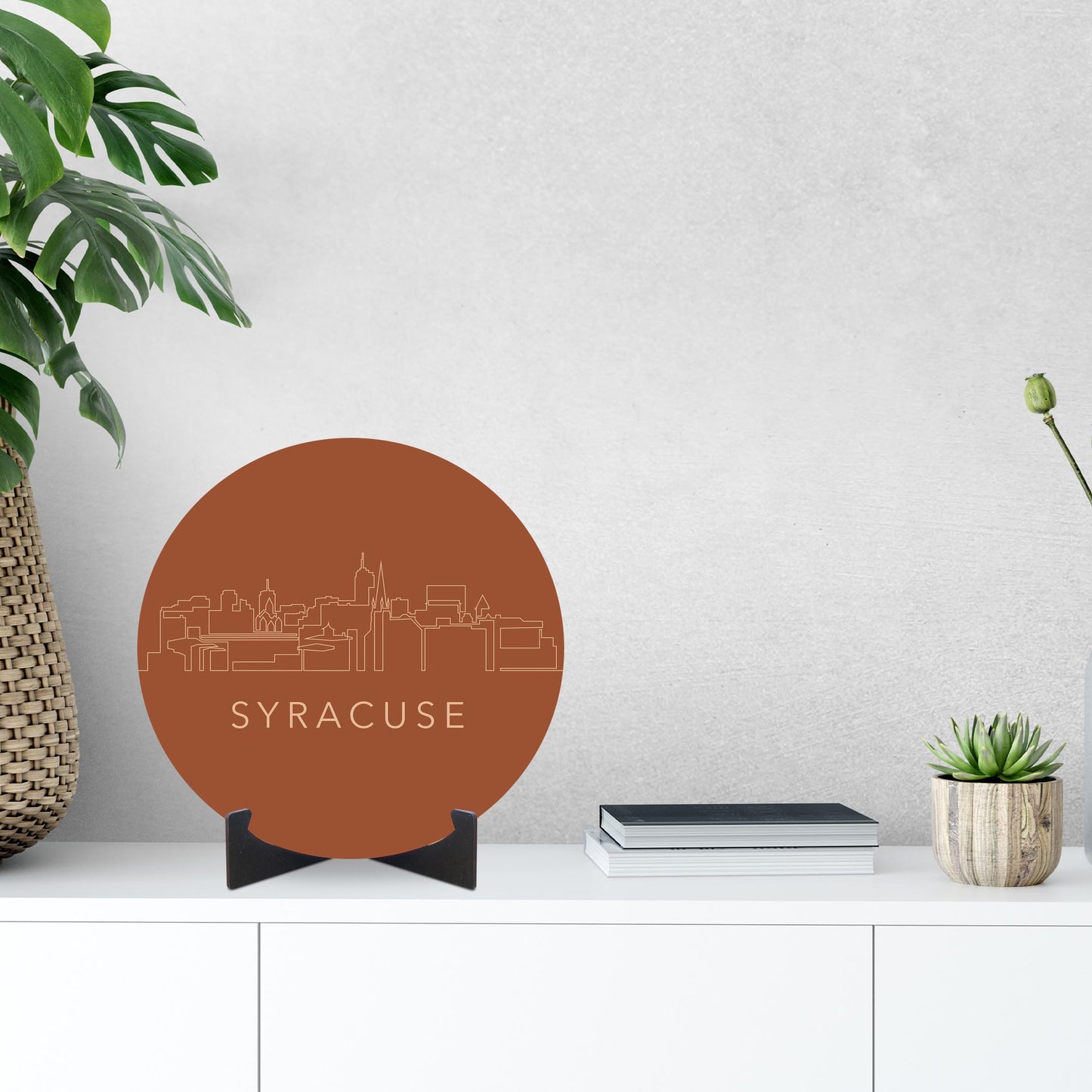 Modern Minimalist New York Syracuse Skyline | Wood Sign | Eaches | Min 1