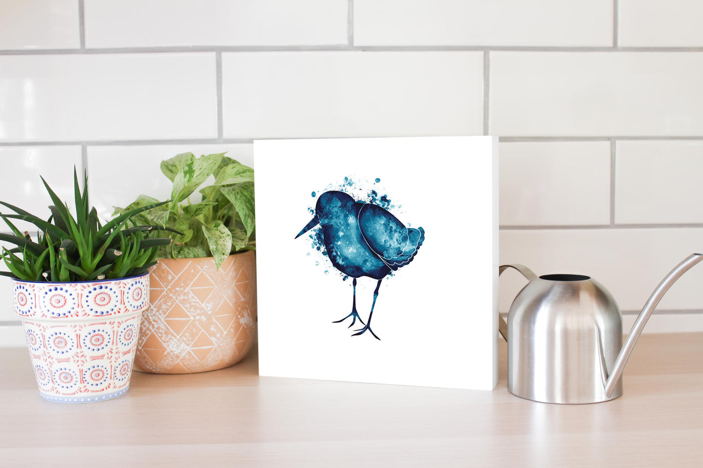 East Coast Water Color Sand Piper | Wood Block | Eaches | Min 2