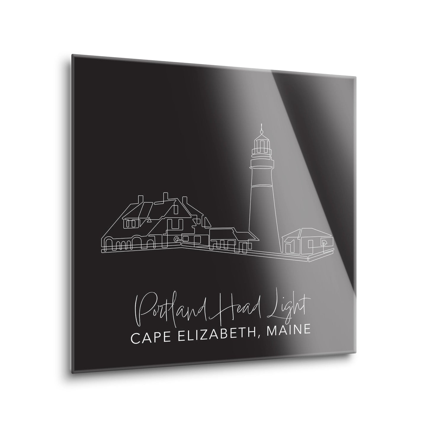 Black Portland Head Light | Hi-Def Glass Art | Eaches | Min 2
