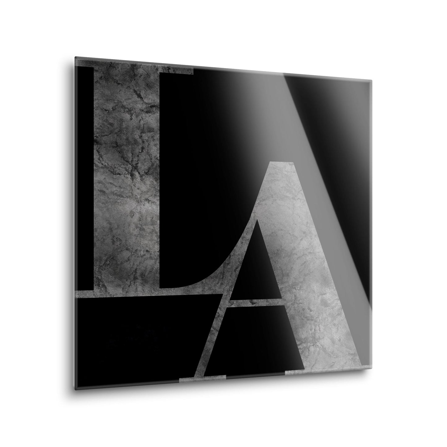 Modern Black Louisiana Initials | Hi-Def Glass Art | Eaches | Min 1