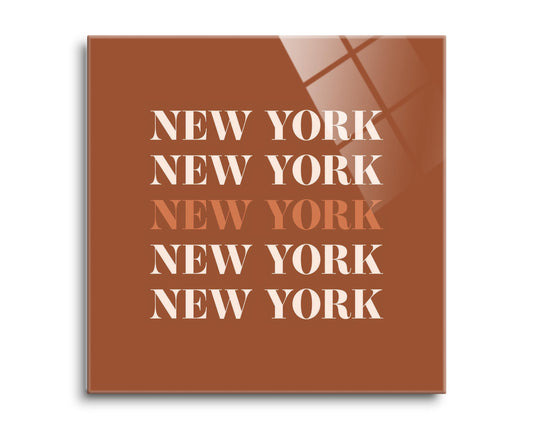 Modern Minimalist New York Repeated Dark | Hi-Def Glass Art | Eaches | Min 2