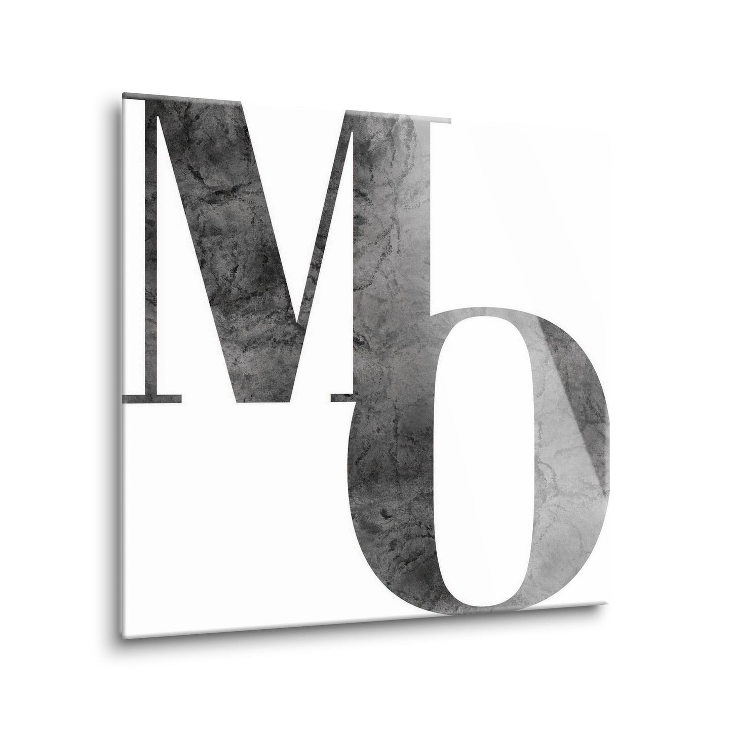 Minimalist B&W Missouri White Initials | Hi-Def Glass Art | Eaches | Min 1