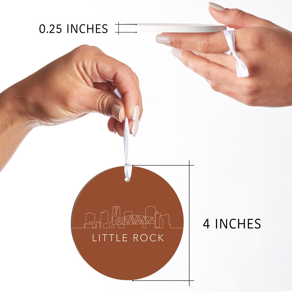Modern Minimalist Arkansas Little Rock Skyline| Wood Ornament | Eaches | Min 6