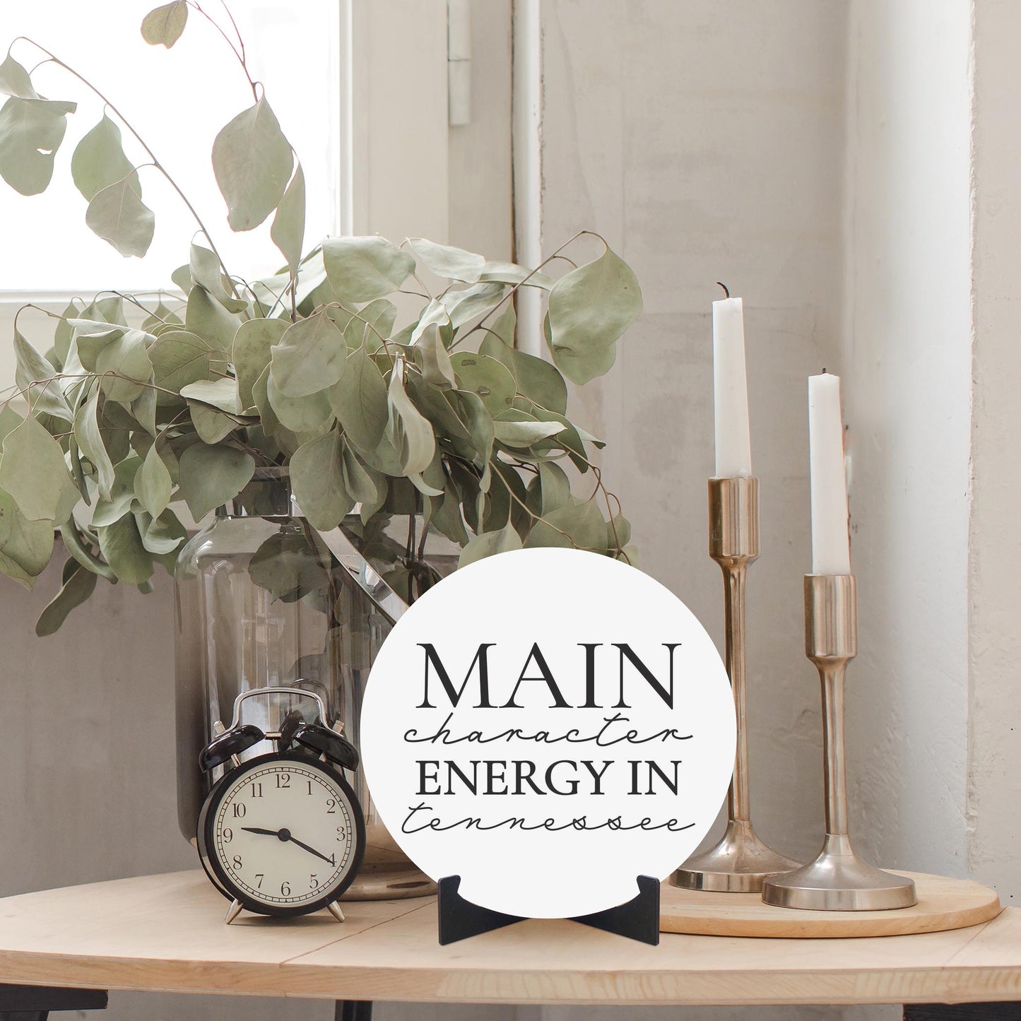 Minimalist B&W Tennessee Main Character Energy | Wood Sign | Eaches | Min 1