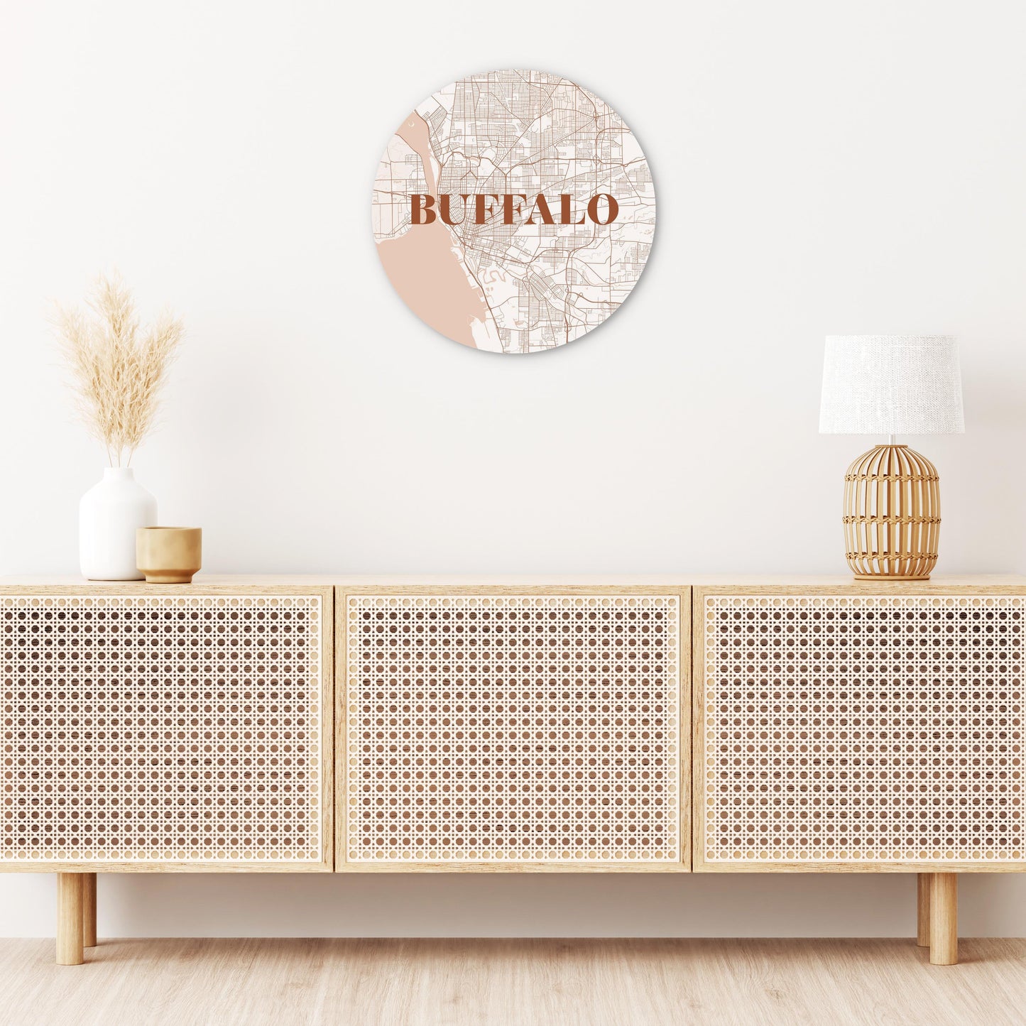 Modern Minimalist New York Buffalo Map | Wood Sign | Eaches | Min 1