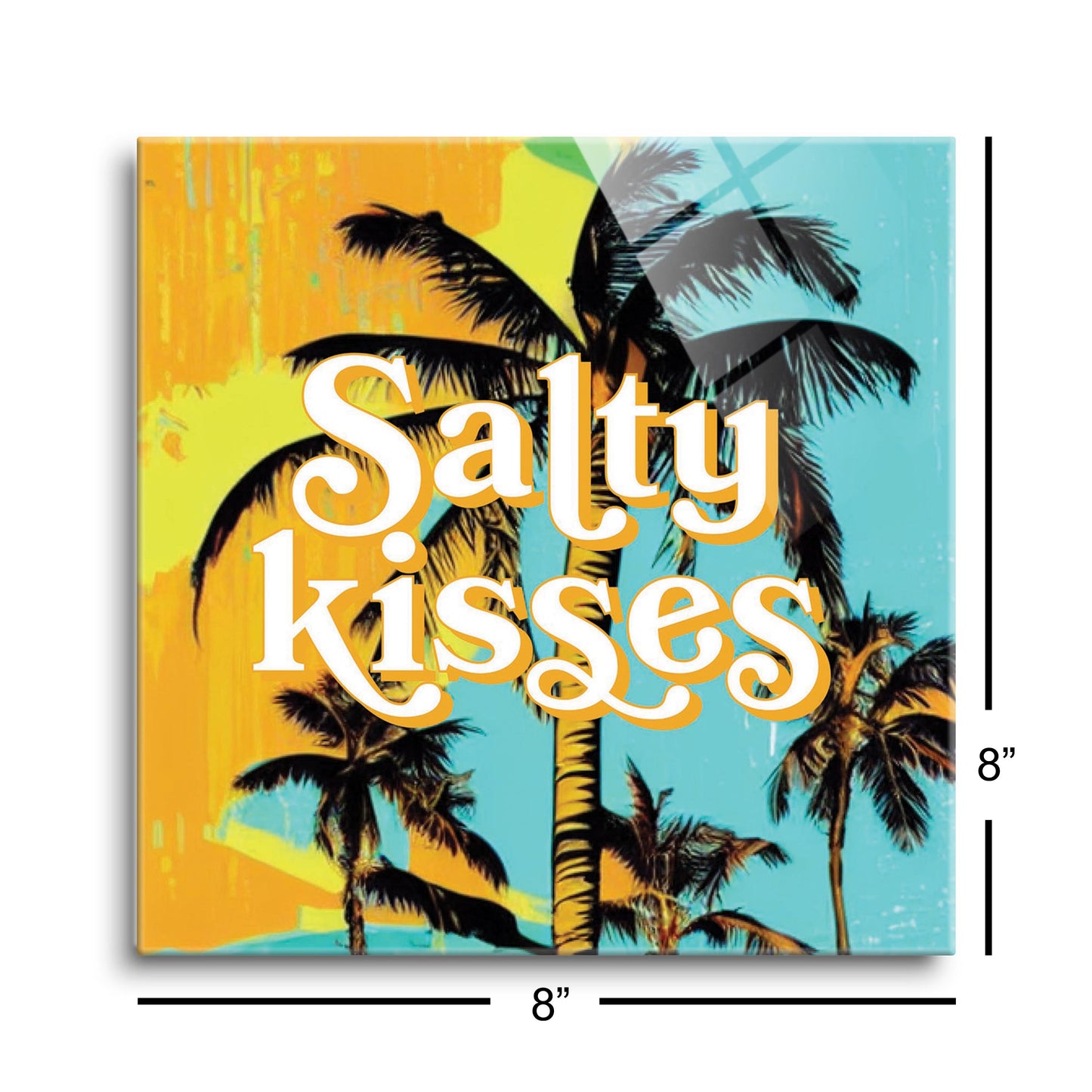 Salty Kisses Palm Trees | Hi-Def Glass Art | Eaches | Min 2