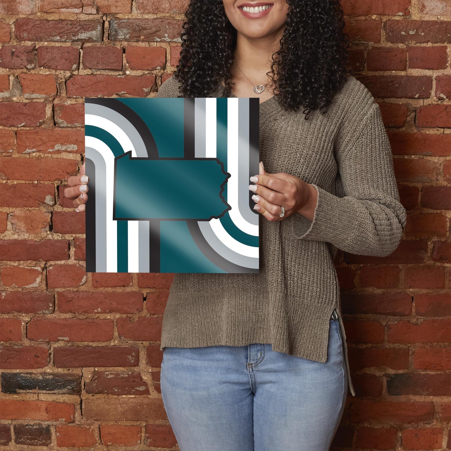 Modern Minimalist Pennsylvania Retro Shape | Hi-Def Glass Art | Eaches | Min 1