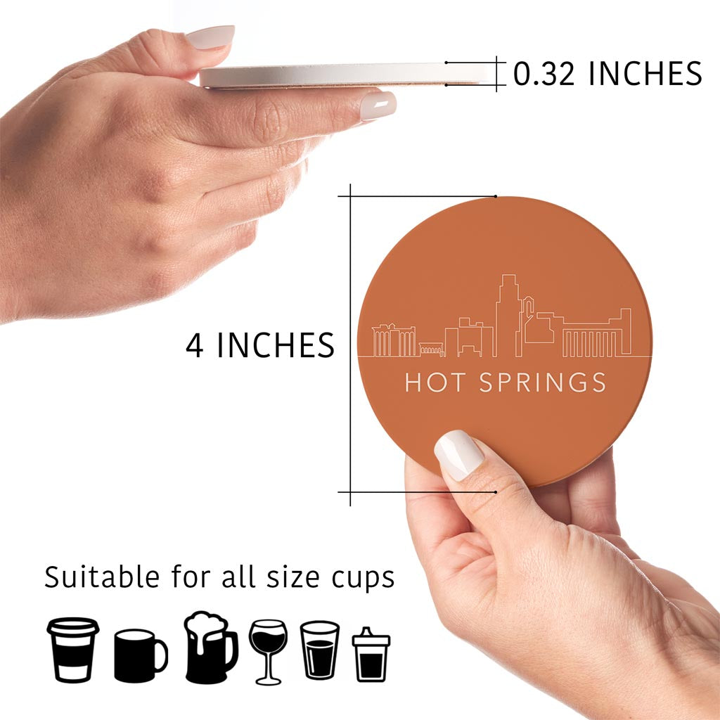 Modern Minimalist Arkansas Hot Springs | Absorbent Coasters | Set of 4 | Min 2