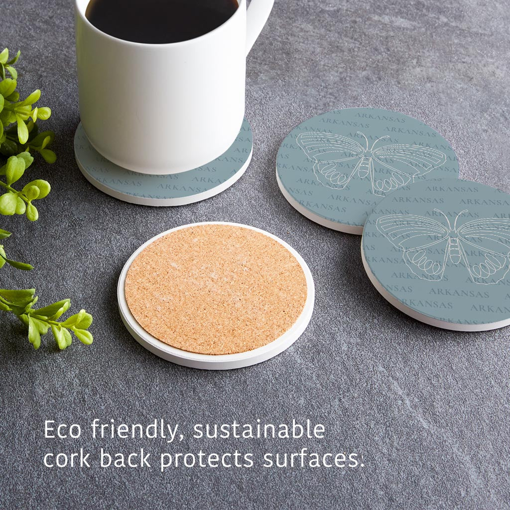Modern Minimalist Arkansas Diana Fritillary Butterfly| Absorbent Coasters | Set of 4 | Min 2