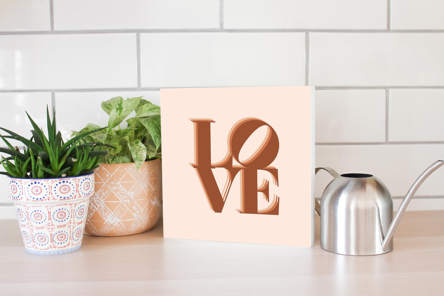 Modern Minimalist Pennsylvania Love Light | Wood Block | Eaches | Min 2