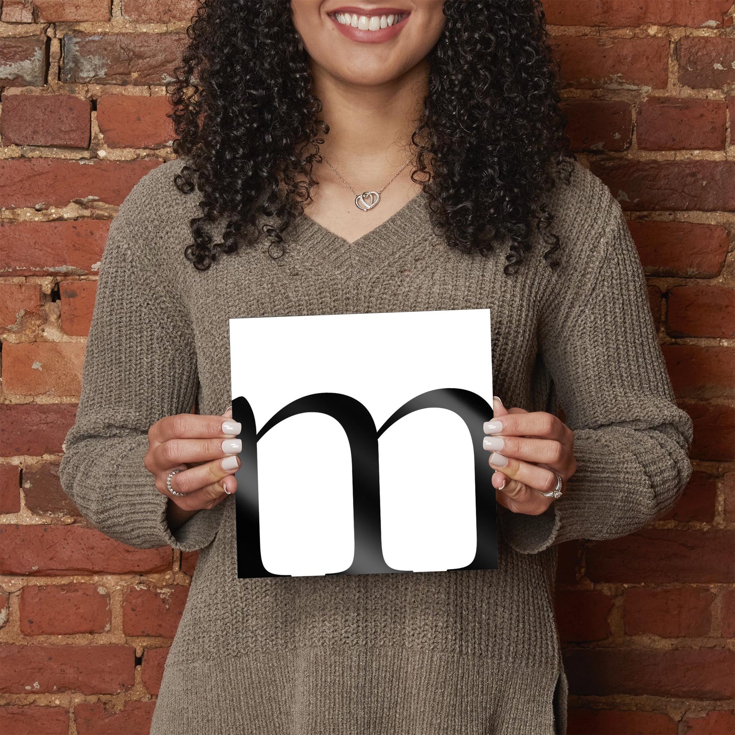 Minimal Monogram M | Hi-Def Glass Art | Eaches | Min 2