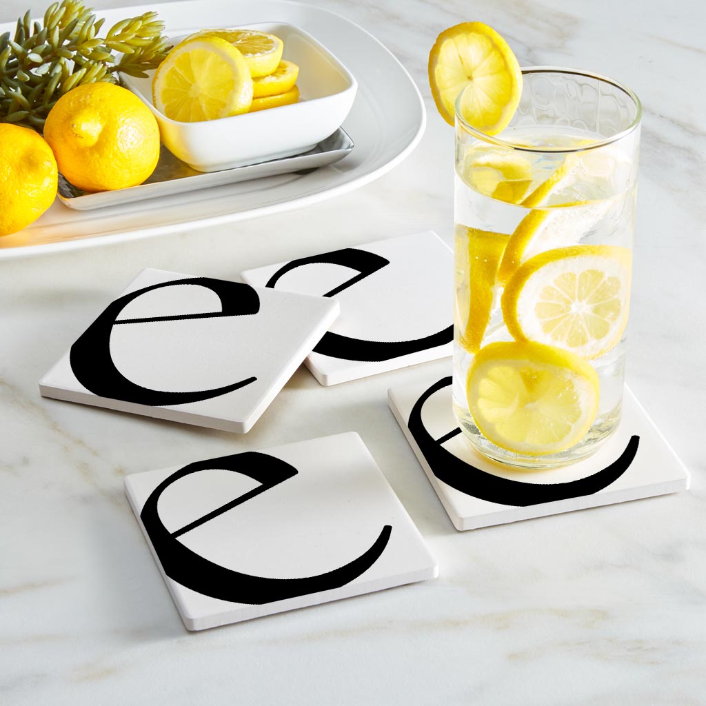 Minimal Monogram E | Absorbent Coasters | Set of 4 | Min 2