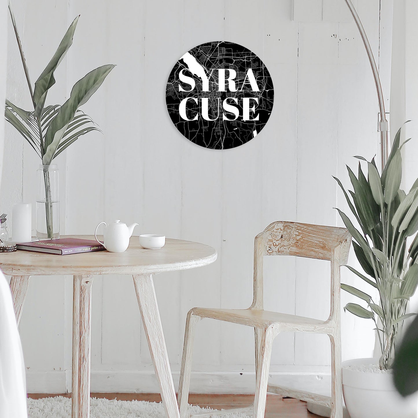Minimalistic B&W New York Syracuse Map | Wood Sign | Eaches | Min 1
