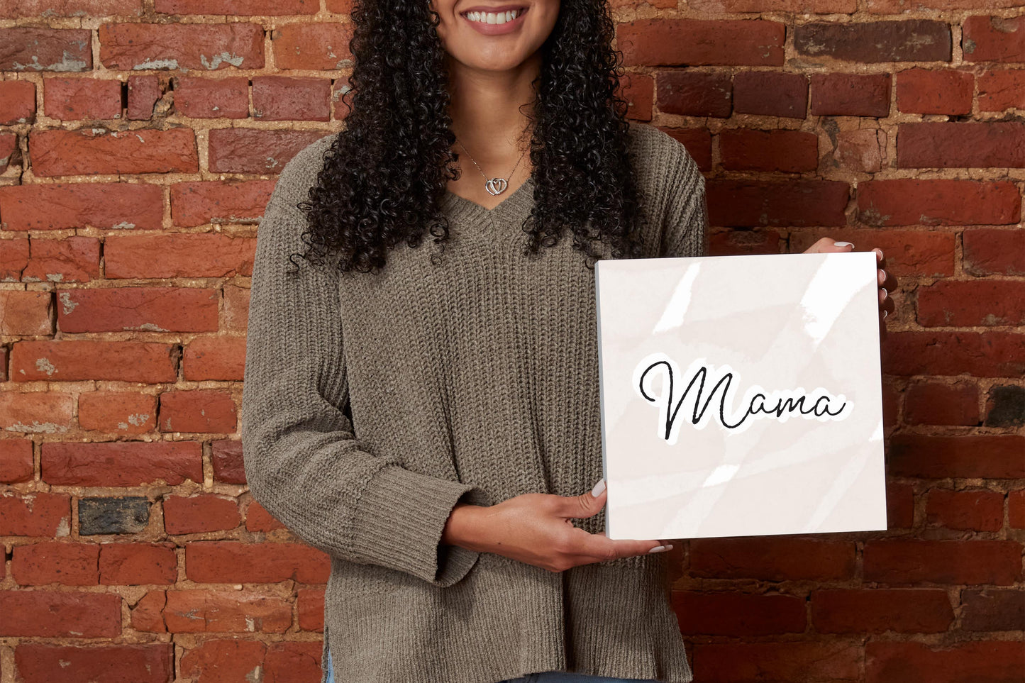Modern Minimalist Mothers Day Mama | Wood Block | Eaches | Min 2