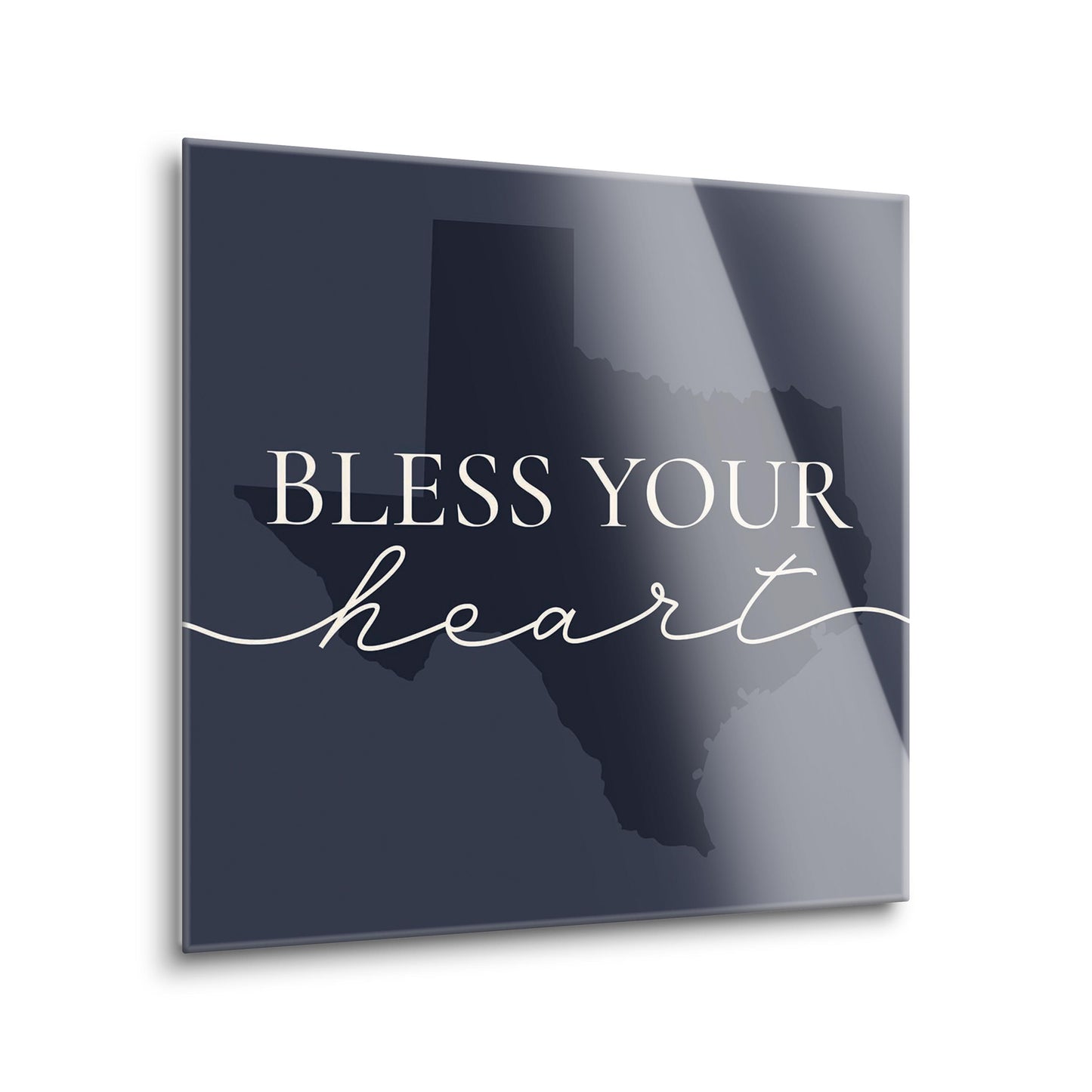 Modern Minimalist Texas Bless Your Heart | Hi-Def Glass Art | Eaches | Min 2