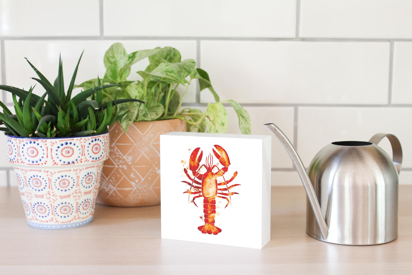 East Coast Water Color Lobster | Wood Block | Eaches | Min 4