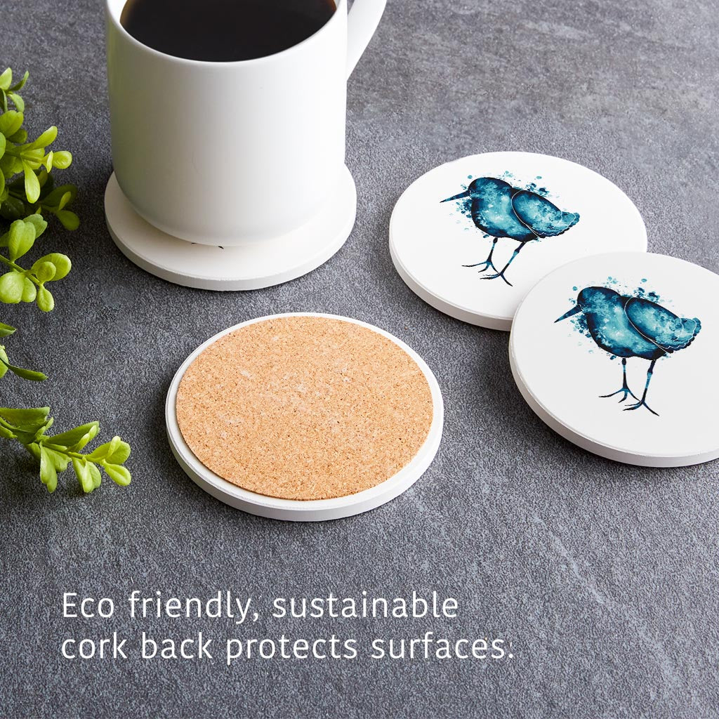 New England Water Color Sand Piper | Absorbent Coasters | Set of 4 | Min 2