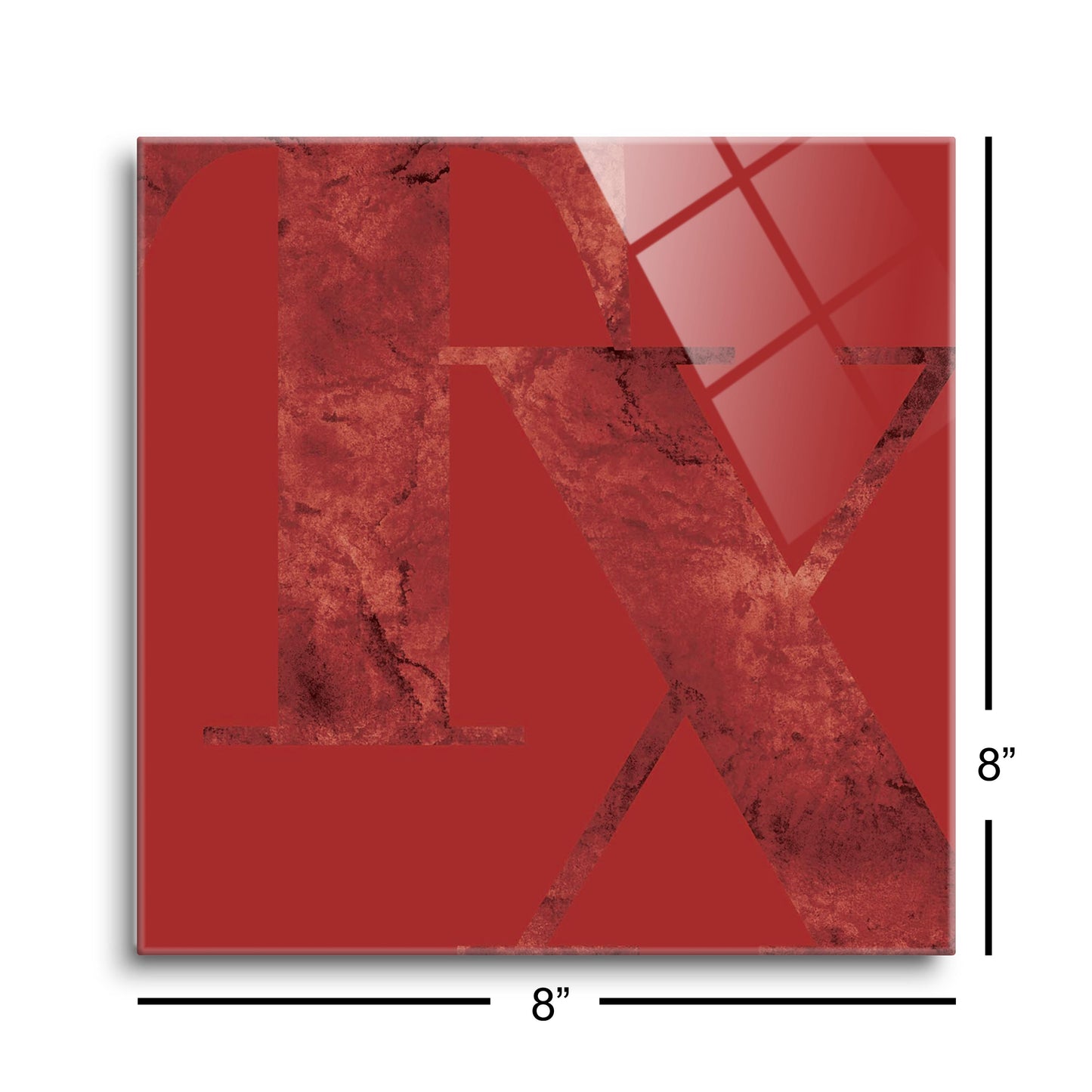 Modern Minimalist Texas Red Tx | Hi-Def Glass Art | Eaches | Min 2