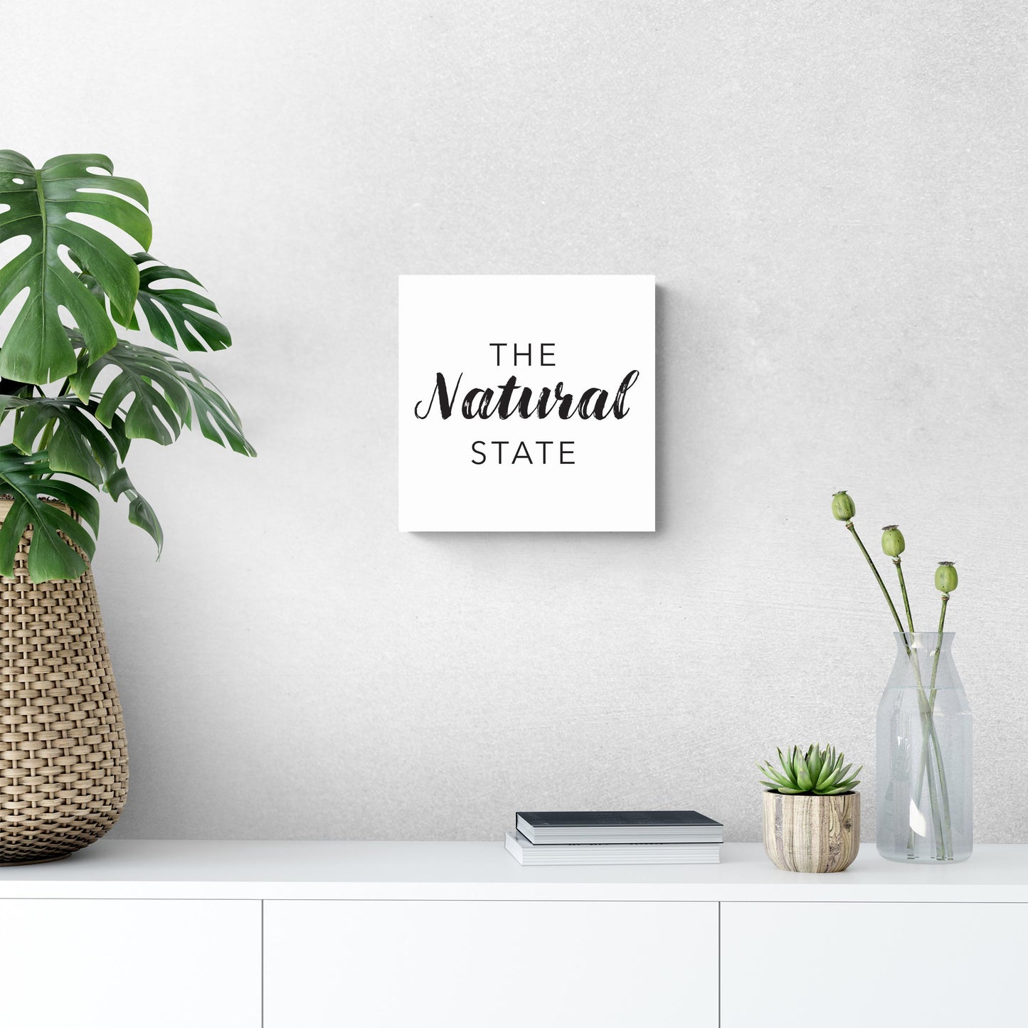 B&W Minimalist Arkansas The Natural State | Wood Sign | Eaches | Min 2