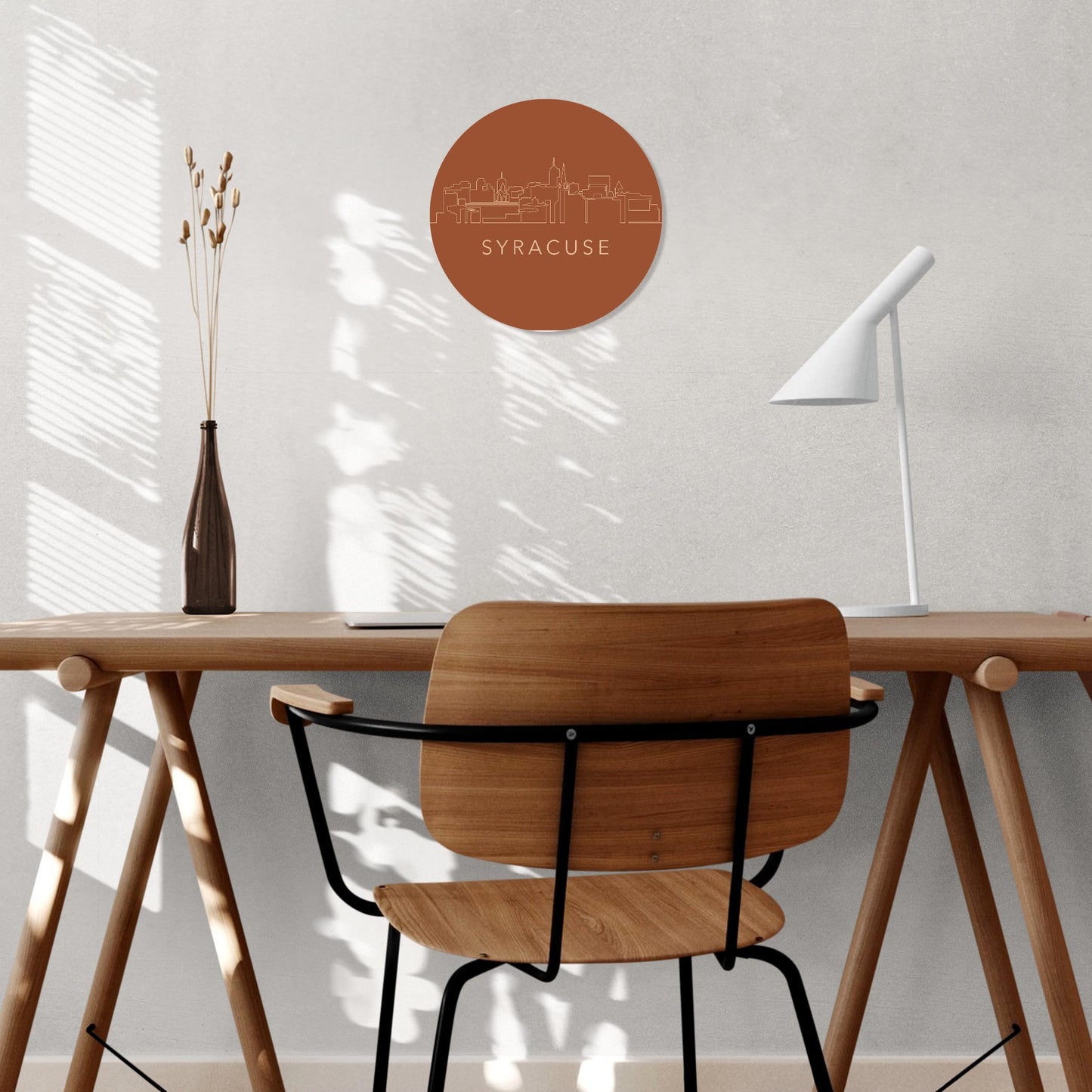 Modern Minimalist New York Syracuse Skyline | Wood Sign | Eaches | Min 1