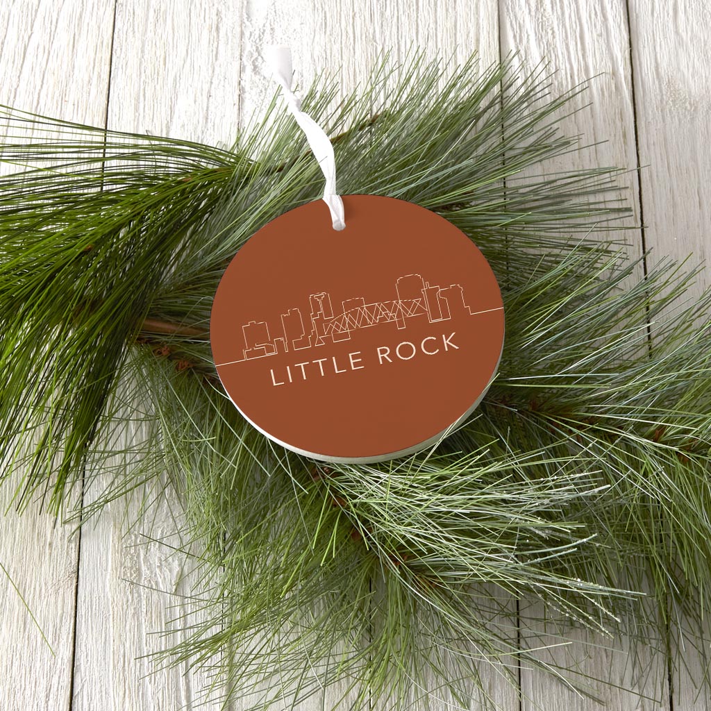 Modern Minimalist Arkansas Little Rock Skyline| Wood Ornament | Eaches | Min 6
