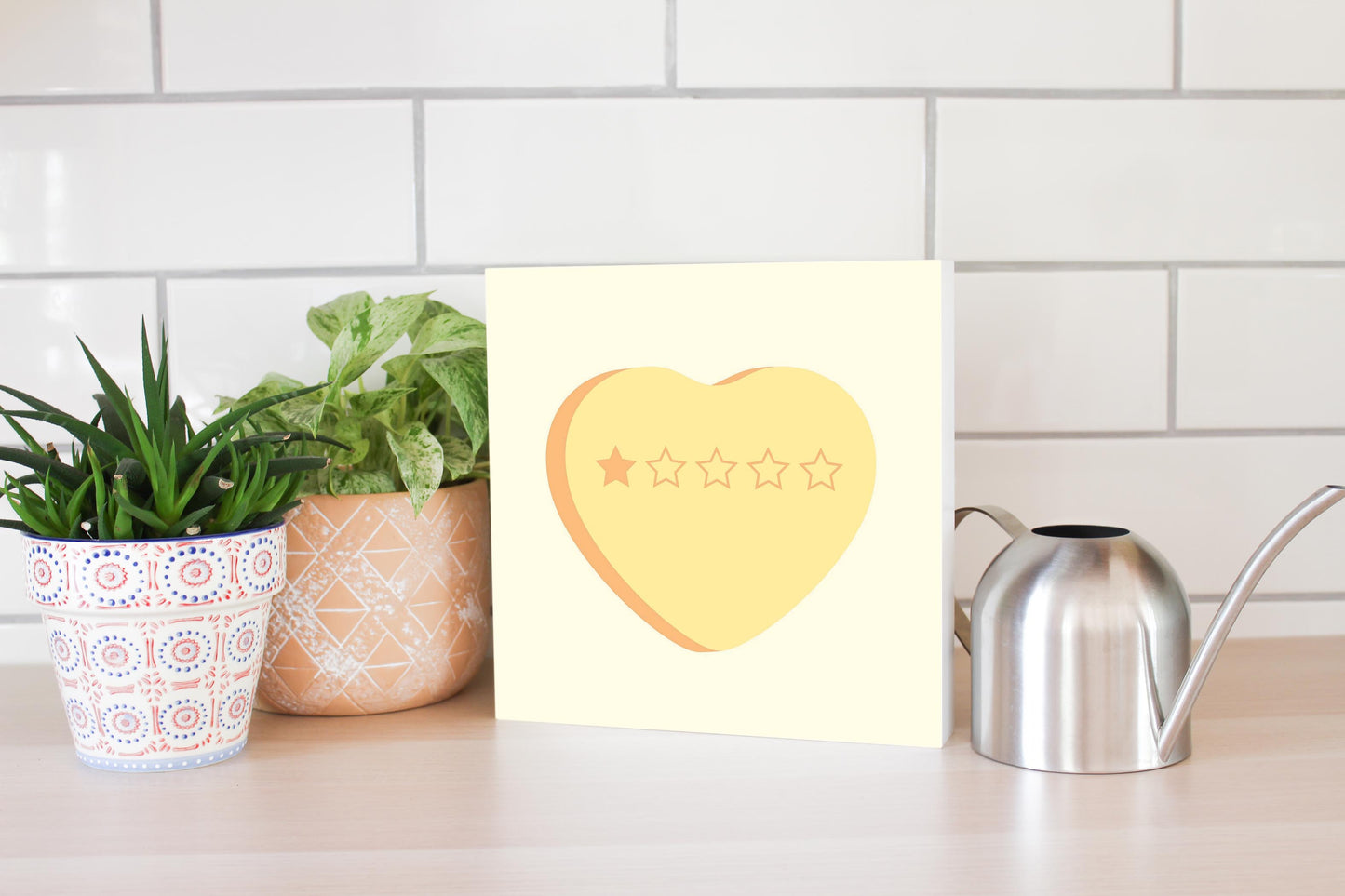 Funny Message Hearts 1 Star | Wood Block | Eaches | Min 2