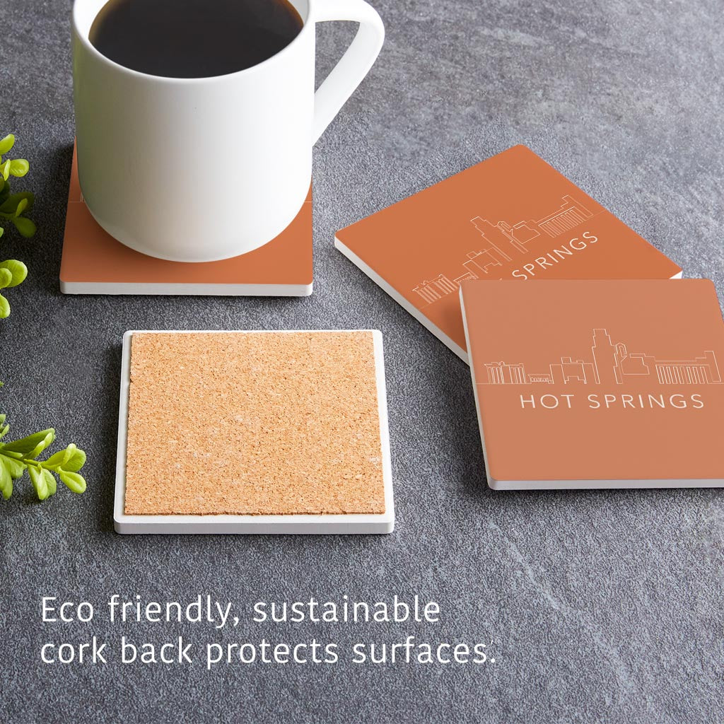Modern Minimalist Arkansas Hot Springs | Absorbent Coasters | Set of 4 | Min 2