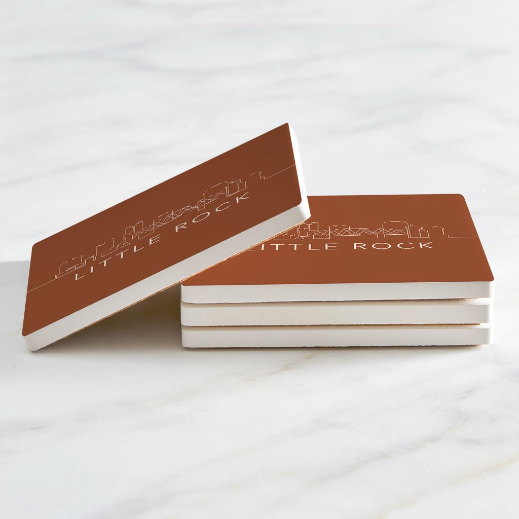 Modern Minimalist Arkansas Little Rock Skyline | Absorbent Coasters | Set of 4 | Min 2