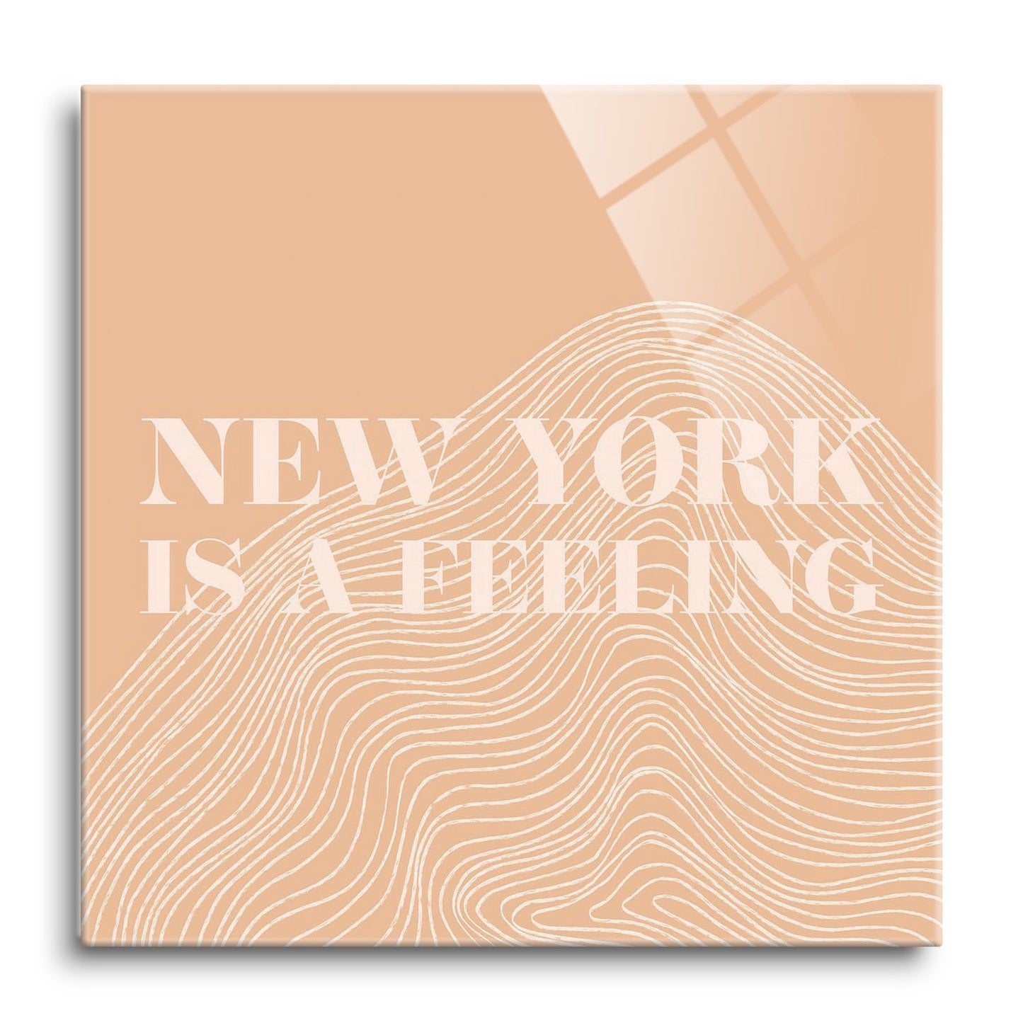 Modern Minimalist New York Is A Feeling | Hi-Def Glass Art | Eaches | Min 1