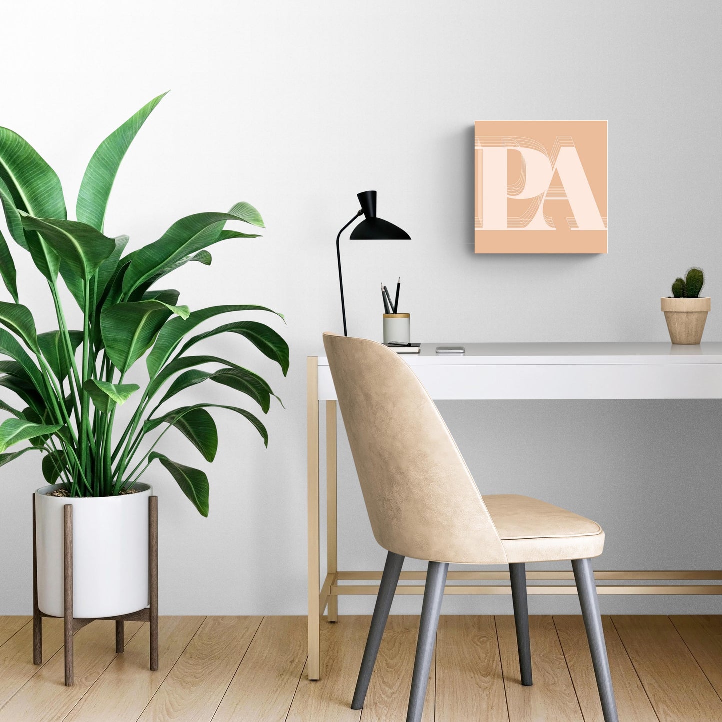 Modern Minimalist Pennsylvania Pa Initials Light | Wood Sign | Eaches | Min 2