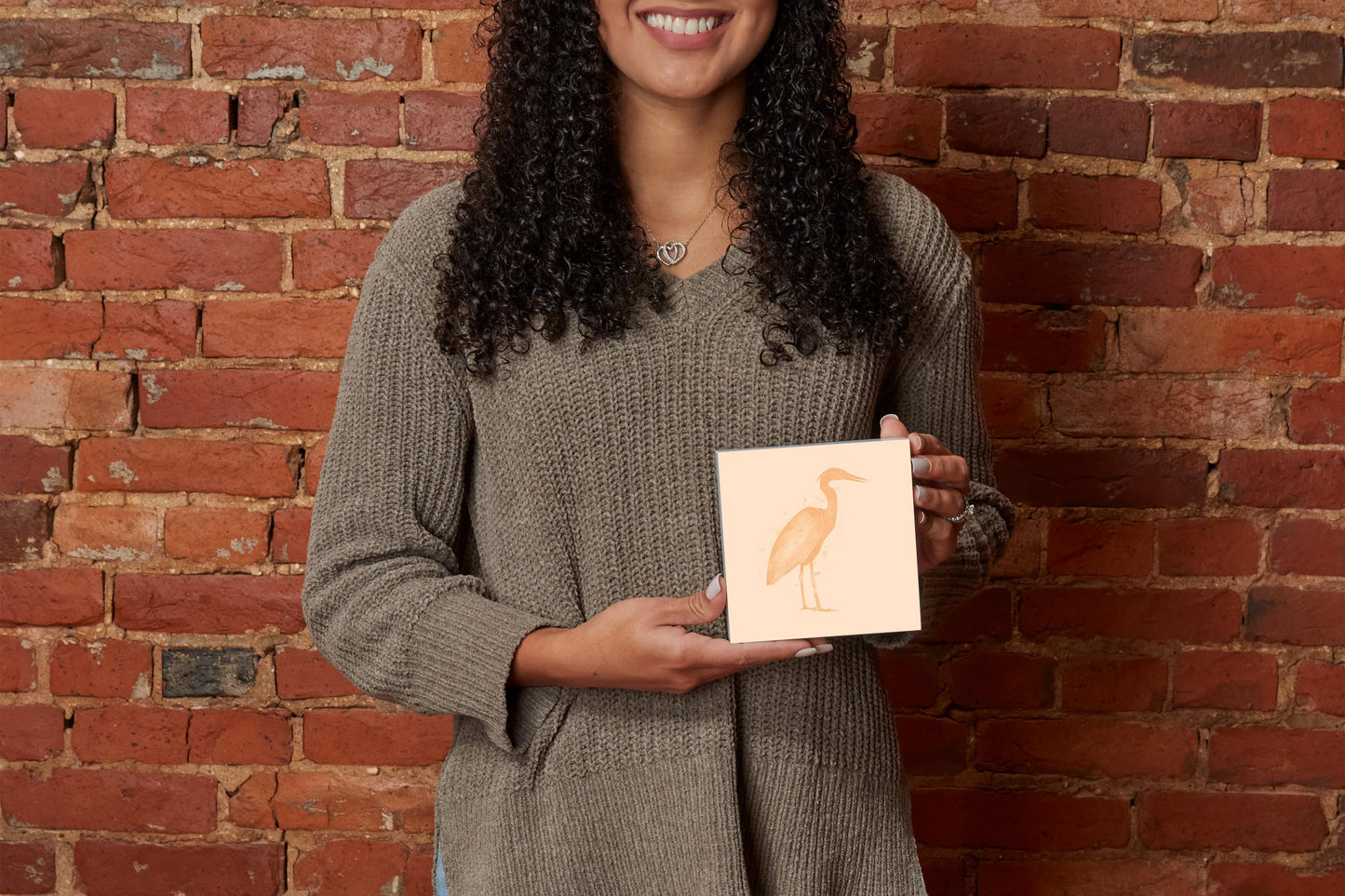 Louisiana Colorful Water Color Heron | Wood Block | Eaches | Min 4