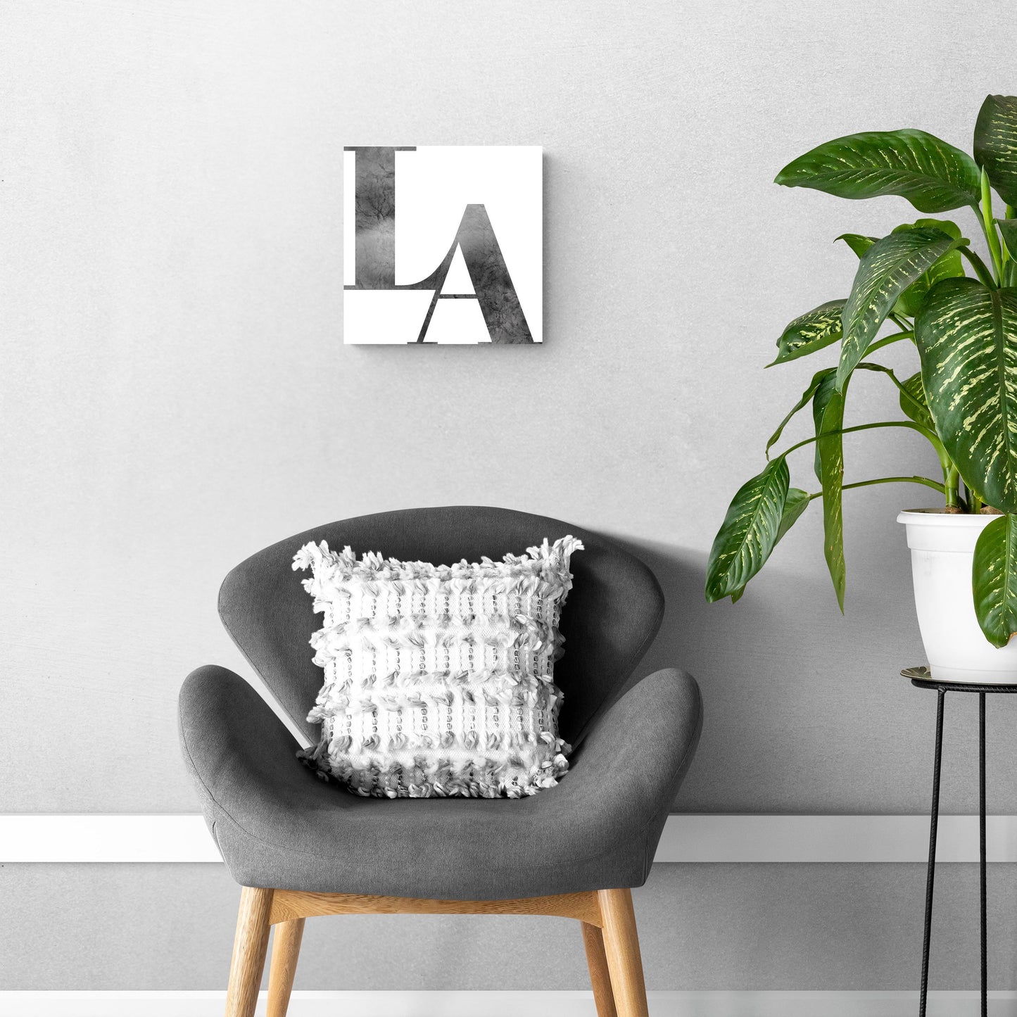 Modern White Louisiana Initials | Hi-Def Glass Art | Eaches | Min 1
