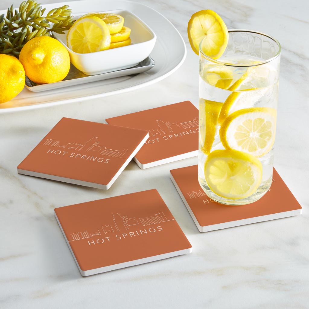 Modern Minimalist Arkansas Hot Springs | Absorbent Coasters | Set of 4 | Min 2