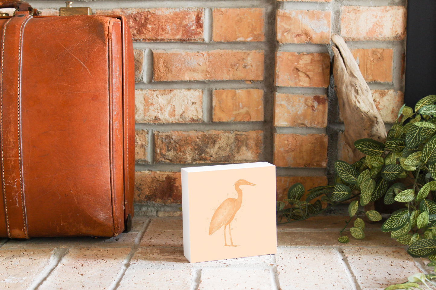 Louisiana Colorful Water Color Heron | Wood Block | Eaches | Min 4