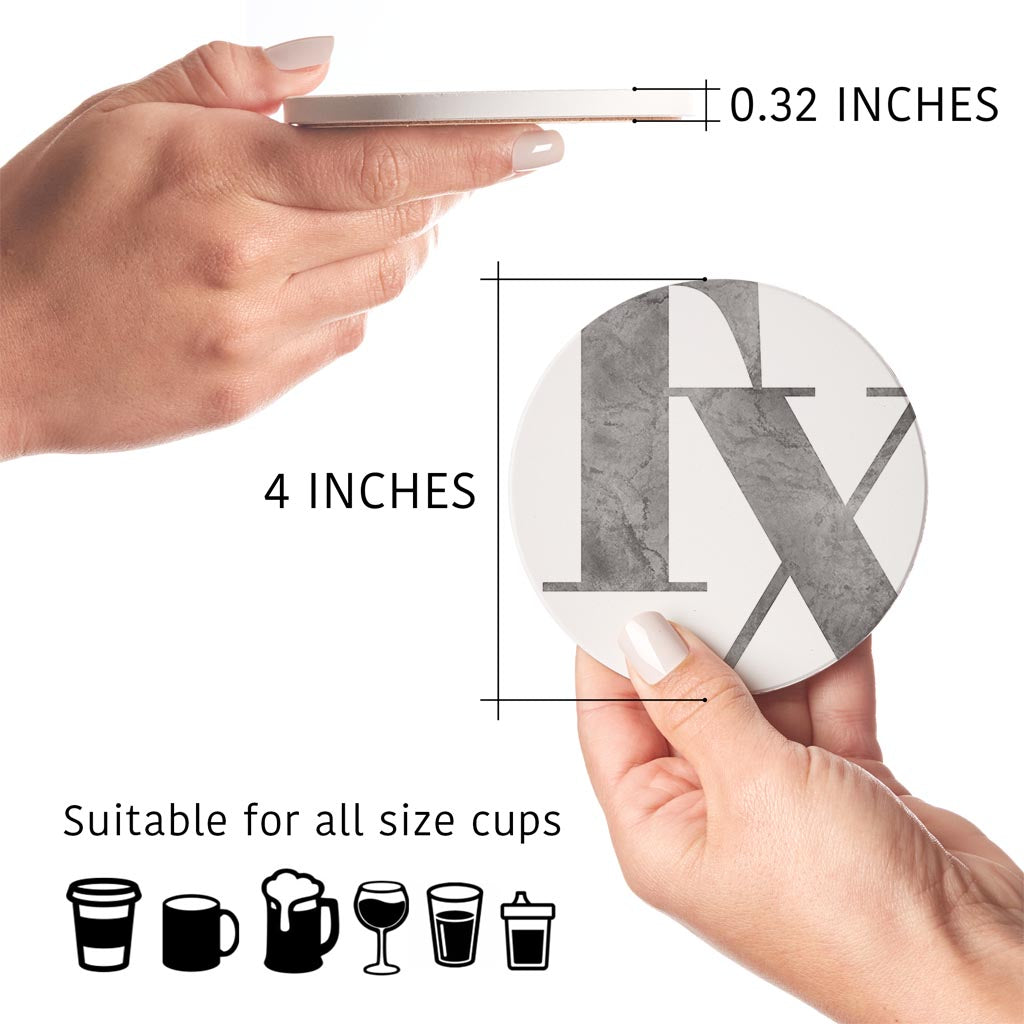 Modern White Texas Initials | Absorbent Coasters | Set of 4 | Min 2