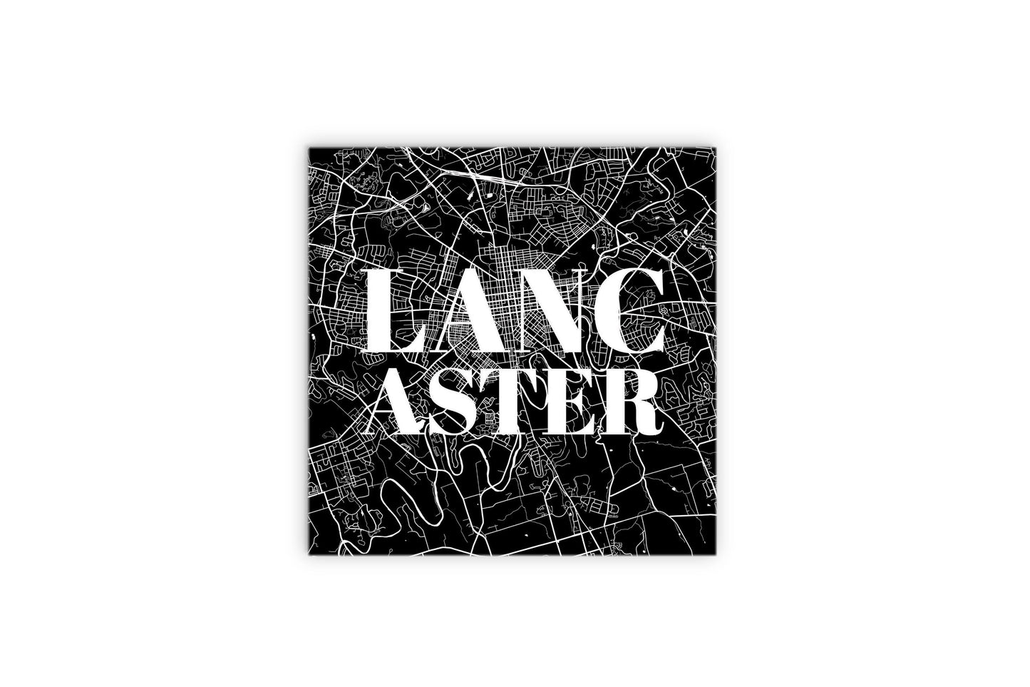 Minimalistic B&W Pennsylvania Lancaster Map | Wood Sign | Eaches | Min 2