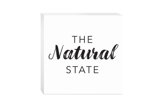 B&W Minimalist Arkansas The Natural State | Wood Block | Eaches | Min 2