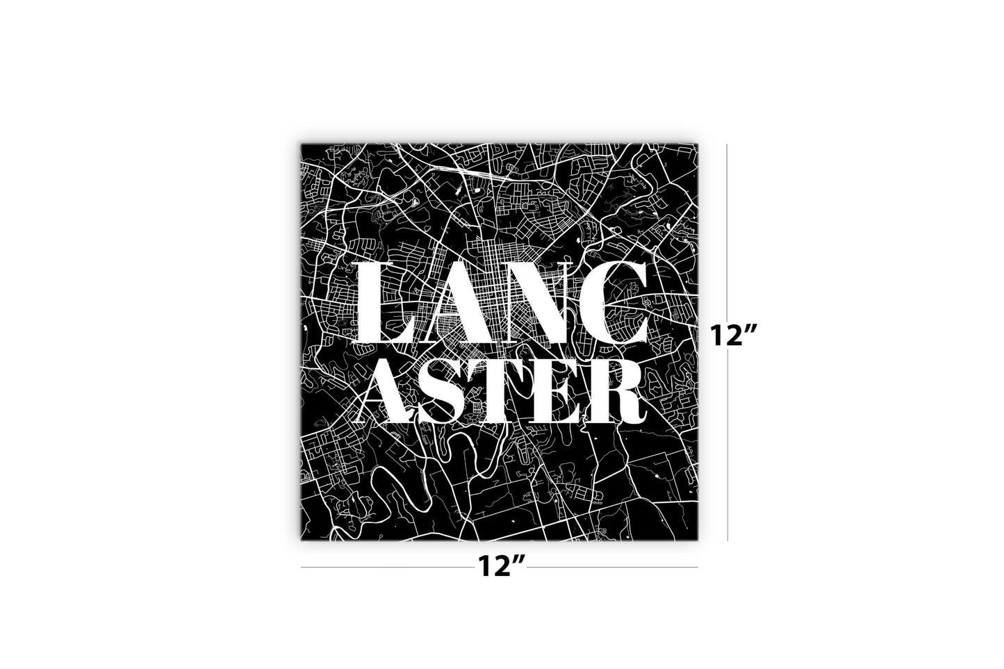 Minimalistic B&W Pennsylvania Lancaster Map | Wood Sign | Eaches | Min 2