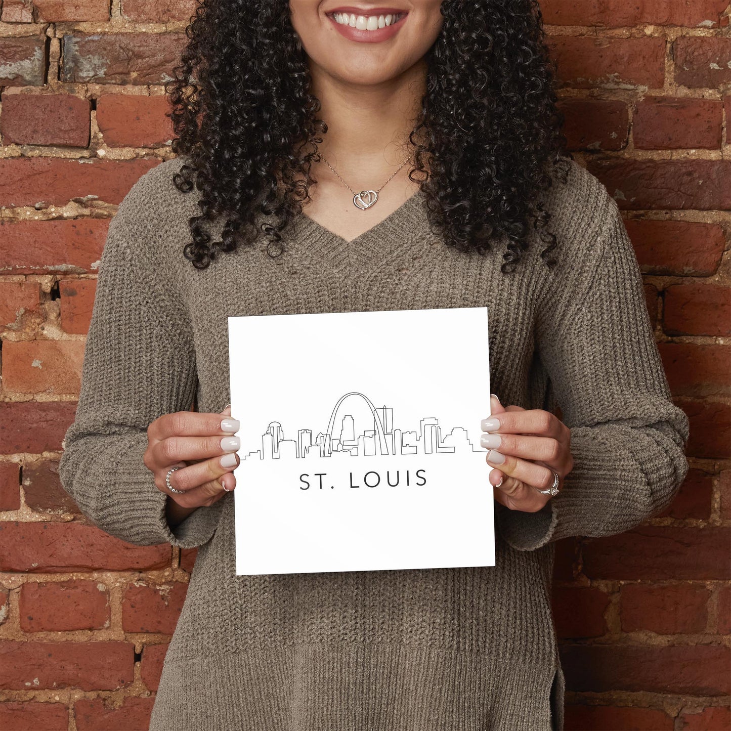 Minimalist B&W Missouri St Louis Skyline | Hi-Def Glass Art | Eaches | Min 2
