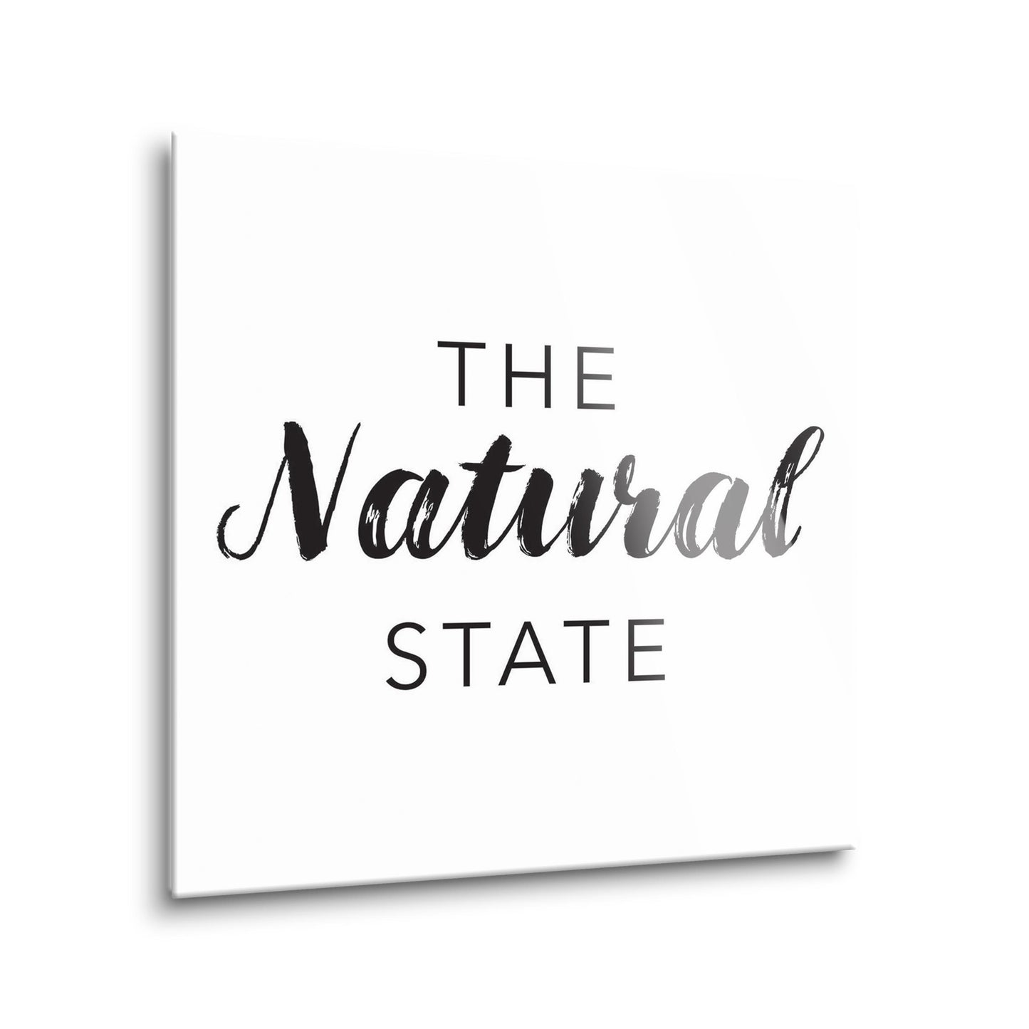 B&W Minimalist Arkansas The Natural State | Hi-Def Glass Art | Eaches | Min 2