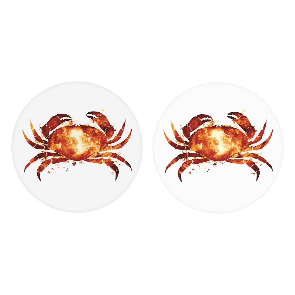 East Coast Water Color Crab | Absorbent Car Coasters | Set of 2 | Min 4