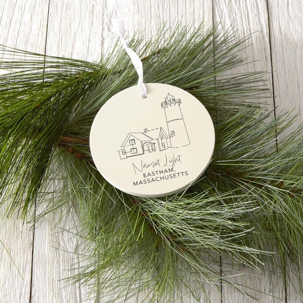 Cream Nauset Light| Wood Ornament | Eaches | Min 6