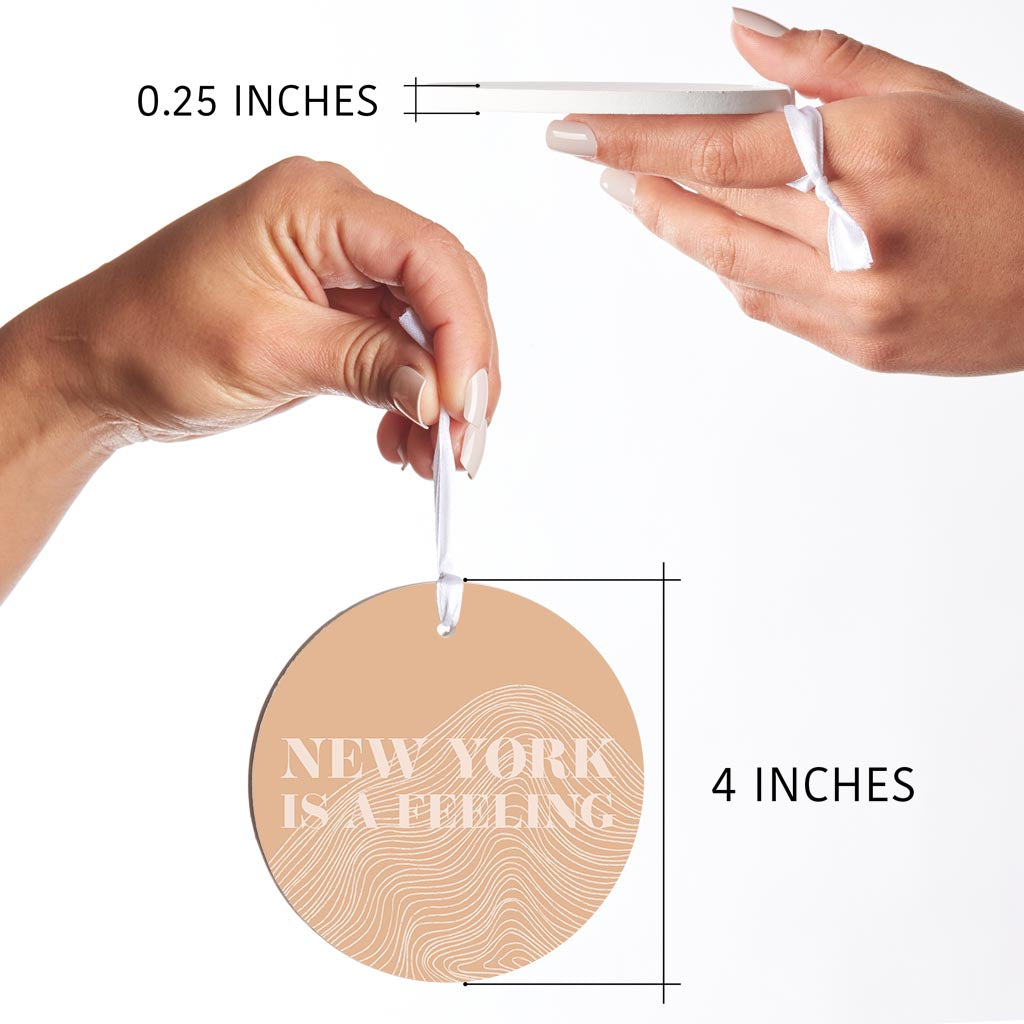 Modern Minimalist New York Is A Feeling | Wood Ornament | Eaches | Min 6