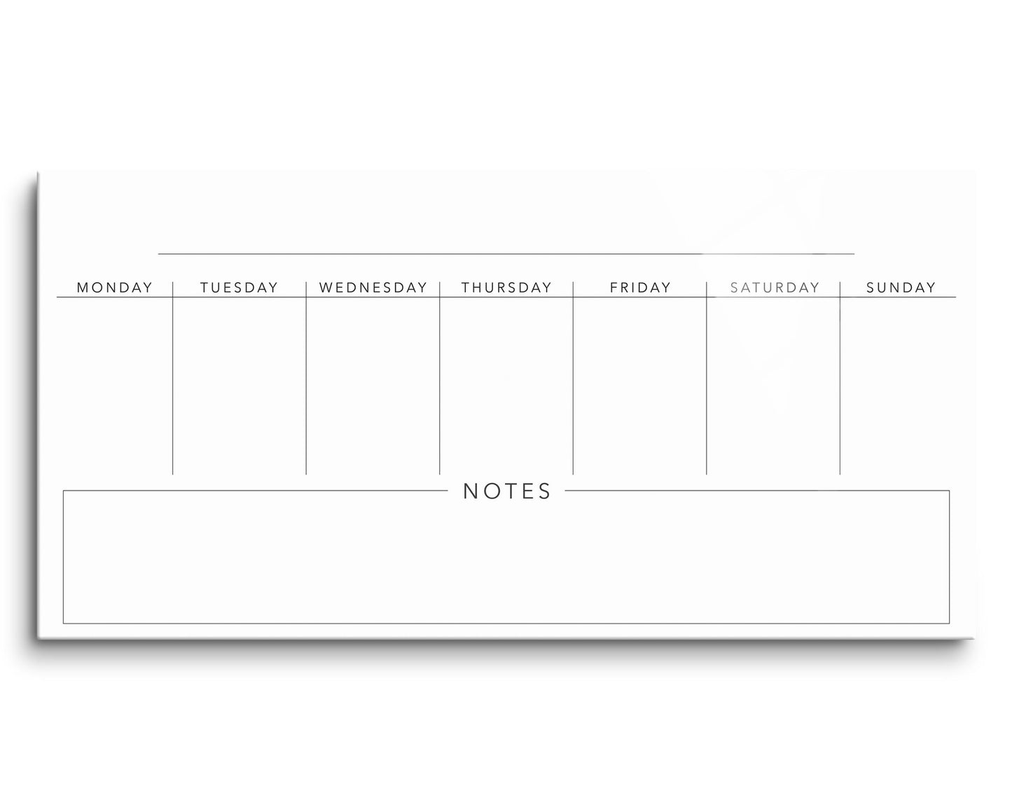 Minimalist Weekly Planner With Notes| Hi-Def Glass Art | Eaches | Min 2