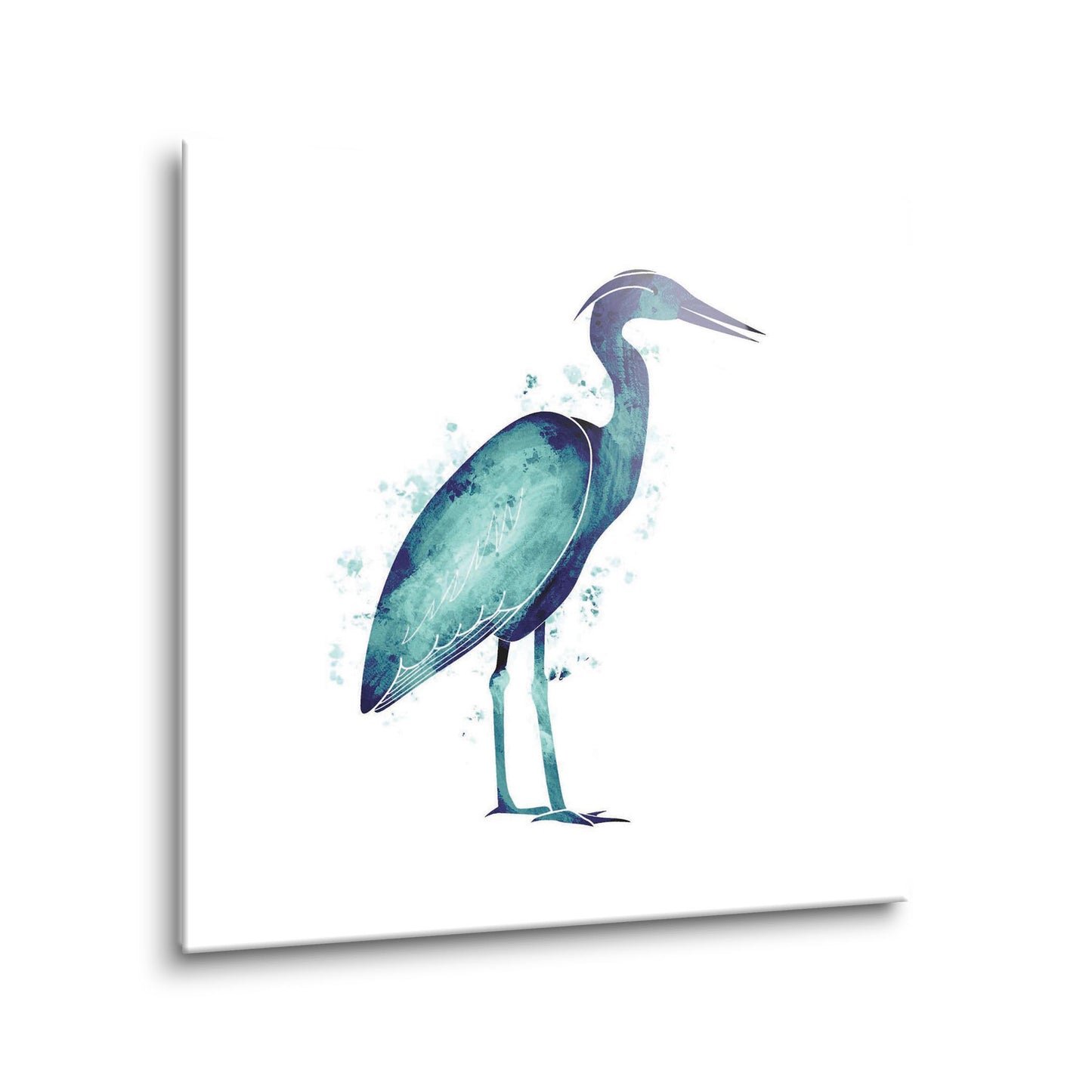 East Coast Water Color Heron | Hi-Def Glass Art | Eaches | Min 1