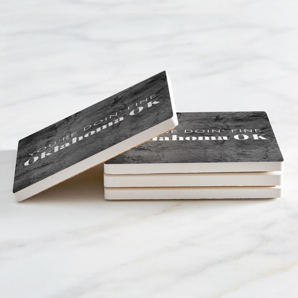 Modern Oklahoma Ok Saying | Absorbent Coasters | Set of 4 | Min 2