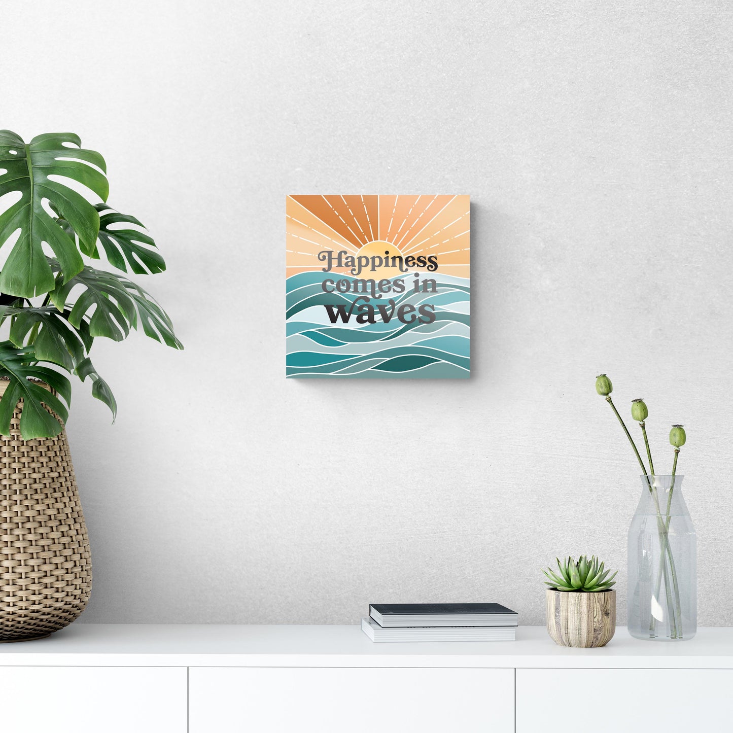 Happiness Comes In Waves | Hi-Def Glass Art | Eaches | Min 1