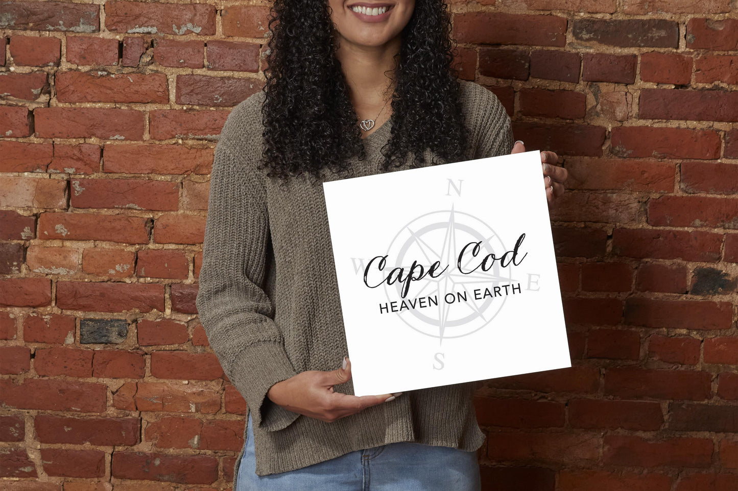 Minimalistic B&W Cape Cod Heaven On Earth | Wood Sign | Eaches | Min 2